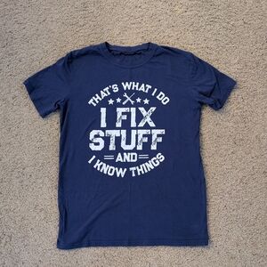 Navy Blue Graphic Tee - I Fix Stuff